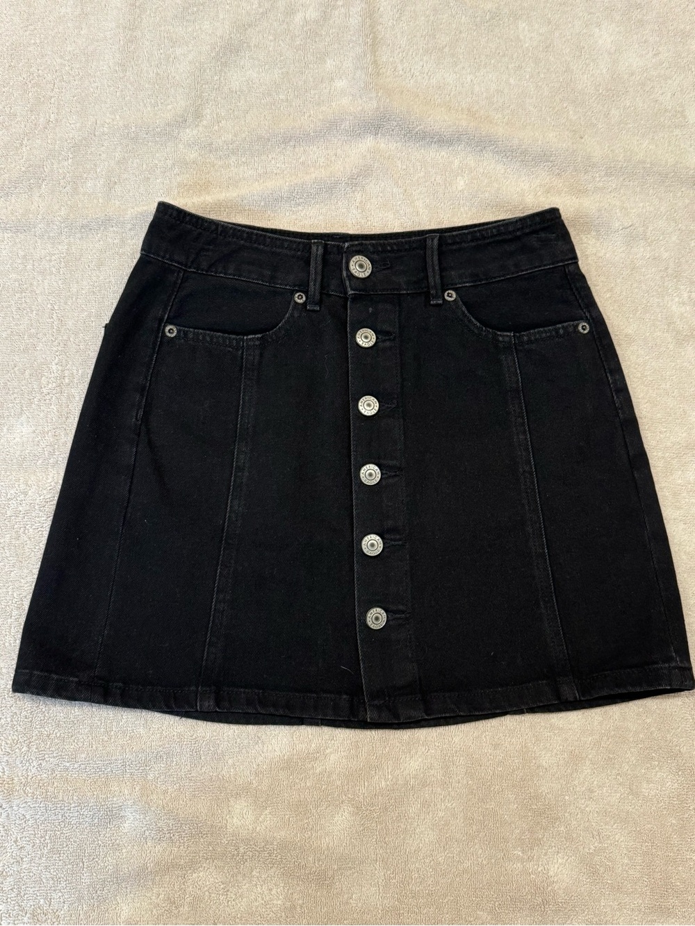 American Eagle Black Button Down Mini Skirt